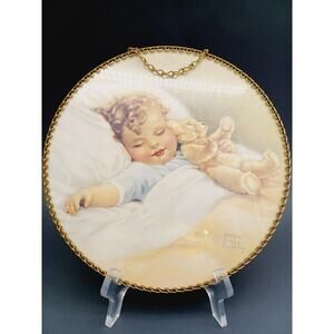 Round Bessie Pease Gutmann Cupid At Rest Baby Chain Framed Art Print Cottage